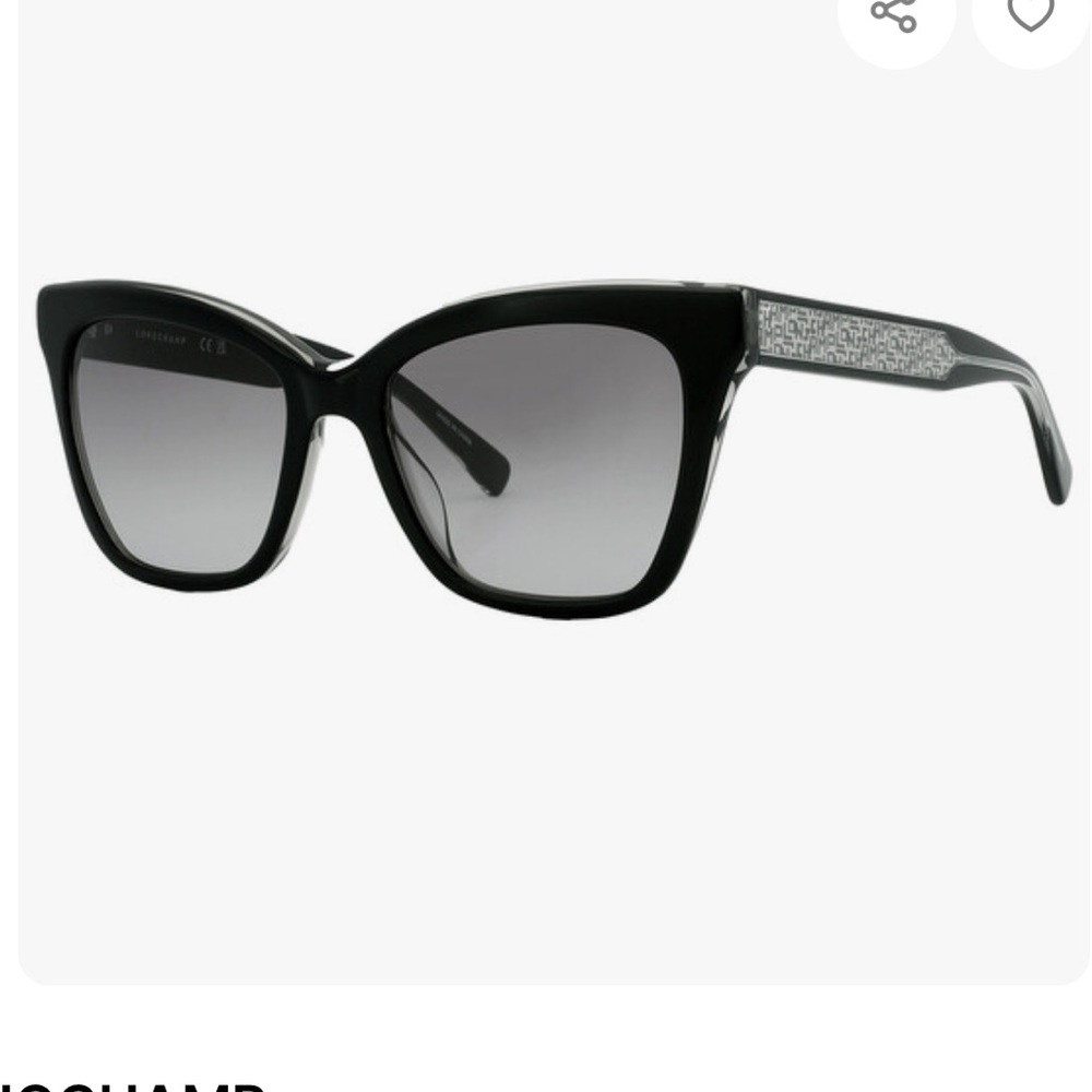 Longchamp Black Sunglasses with Silver Detail